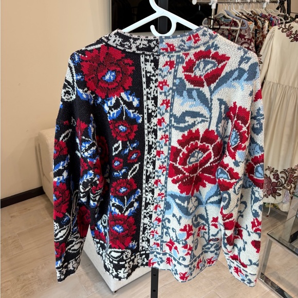 Farm Rio: Black Mixed Valentina V Neck Knit Cardigan - Picture 5 of 10